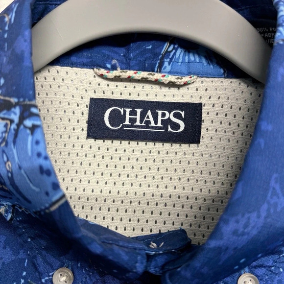 Chaps Fish Button Down Shirt S Mens Short Sleeve - Picture 3 of 8